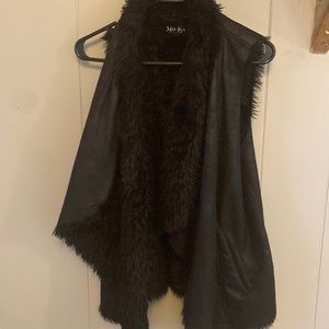 Faux fur/leather vest